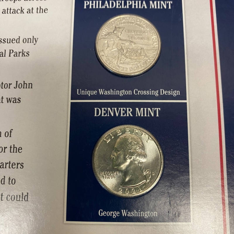 General George Washington Crossing the Delaware Quarter Philadelphia&Denver Mint