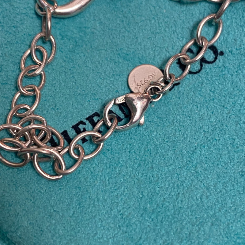 Tiffany & Co Silver Figure Eight Infinity Thick Oval Chain 7.25 Bracelet POUCH Tiffany & Co Silver Figure Eight Infinity Thick Oval Chain 7.25 Bracelet POUCH