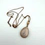 Elegant Rose Gold Plated 925 Sterling Silver Teardrop Pendant Necklace RCI Italy