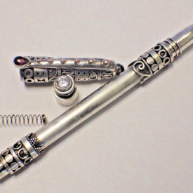 Vintage Silver Gold Plated Gem Stone Pen !!!!