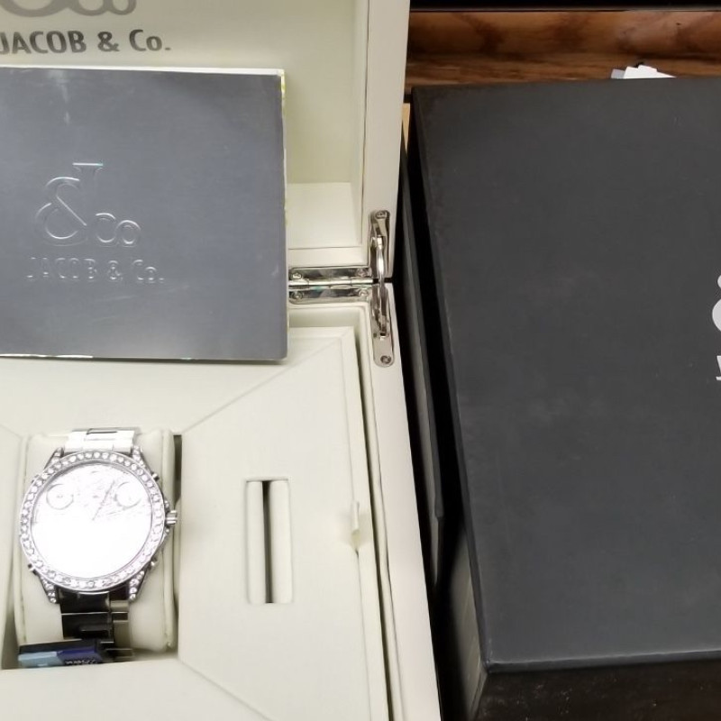 Jacob & Co Five 5 Time Zone Diamond Watch Box Papers 100% AUTHENTIC !!! Jacob & Co Five 5 Time Zone Diamond Watch Box Papers 100% AUTHENTIC !!!