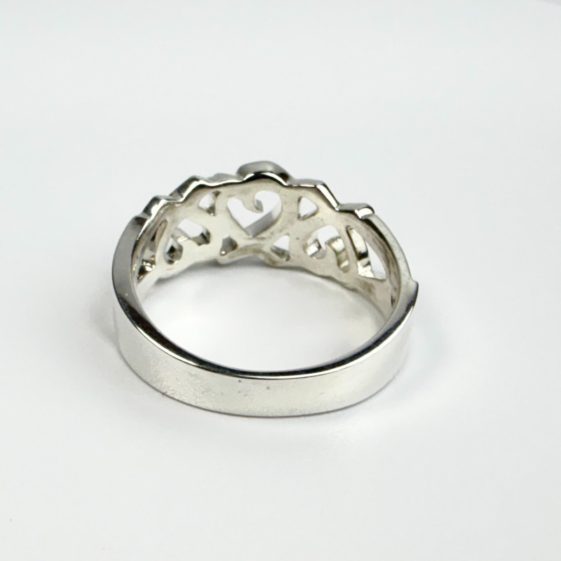 TIFFANY & CO PALOMA PICASSO TRIPLE LOVING HEARTS STERLING SILVER RING 6