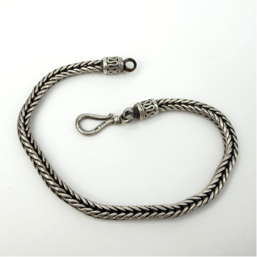 925 Sterling Silver Bracelet Men Women 4mm Braided Wheat Link Chain 7.7 in 925 Sterling Silver Bracelet Men Women 4mm Braided Wheat Link Chain 7.7 in