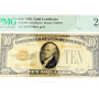 1928 $10 Gold Certificate Yellow Seal AA Block PMG 25 VF - A46730188A
