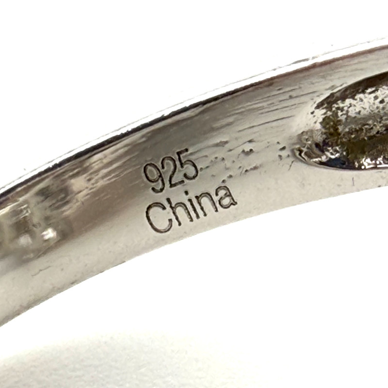 Vintage Style 925 China Oval Purple Amethyst & Cz  Ring Sz 8