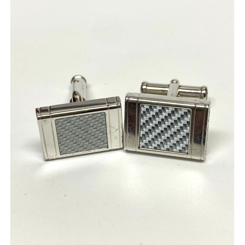 Montblanc Germany Sterling Silver Basket Wave Enamel Star Logo Cuff links Montblanc Germany Sterling Silver Basket Wave Enamel Star Logo Cuff links