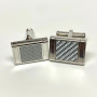 Montblanc Germany Sterling Silver Basket Wave Enamel Star Logo Cuff links