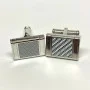 Montblanc Germany Sterling Silver Basket Wave Enamel Star Logo Cuff links