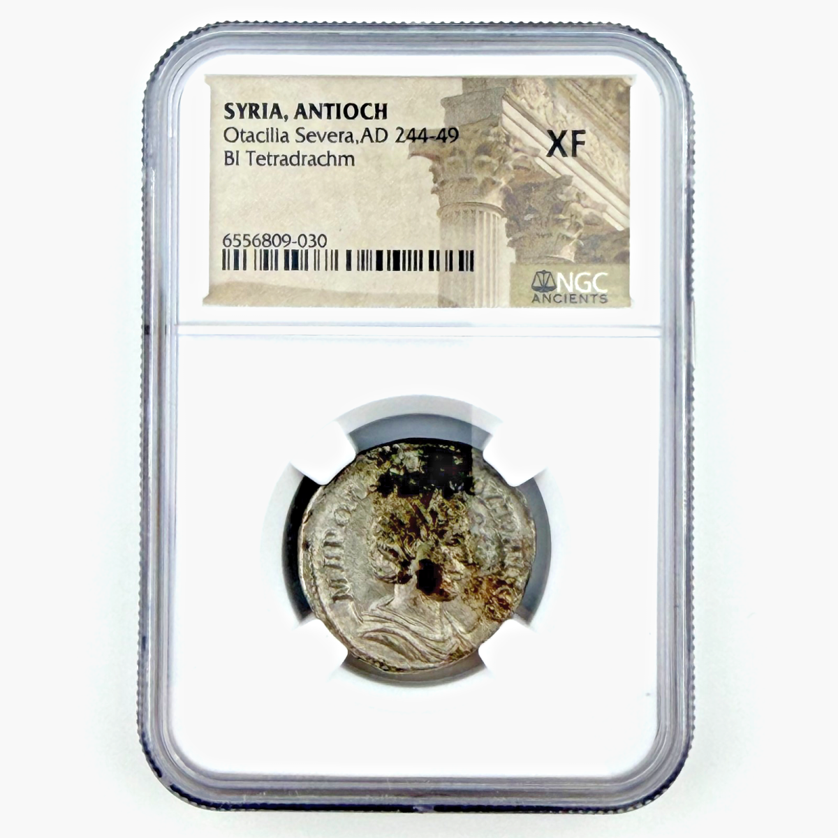 SYRIA, ANTIOCH Otacilia Severa (AD 244-49) Bl Tetradrachm, NGC XF