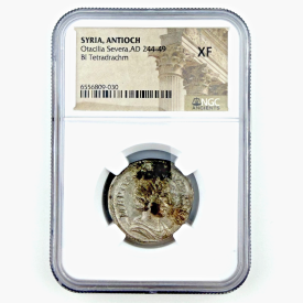 SYRIA, ANTIOCH Otacilia Severa (AD 244-49) Bl Tetradrachm, NGC XF