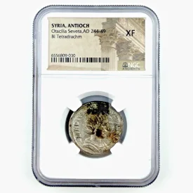 SYRIA, ANTIOCH Otacilia Severa (AD 244-49) Bl Tetradrachm, NGC XF
