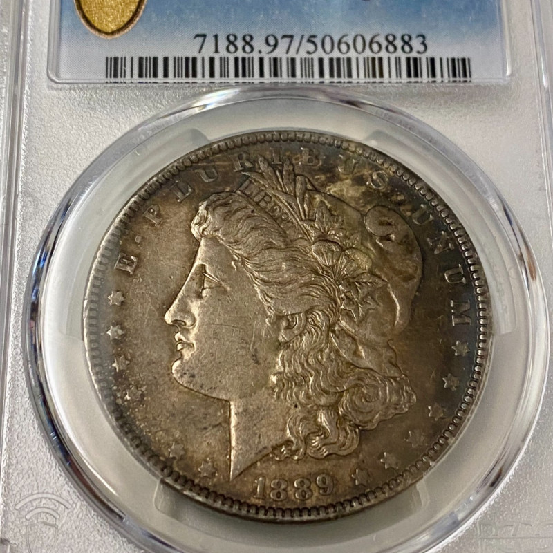 1889 $1 Morgan Silver Dollar PCGS Genuine AU Details 1889 $1 Morgan Silver Dollar PCGS Genuine AU Details