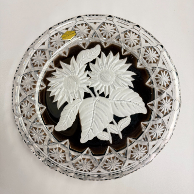 Vintage Brown Royale Germania Crystal Bowl Plate Hand Cut 1974 Limited Edition Vintage Brown Royale Germania Crystal Bowl Plate Hand Cut 1974 Limited Edition