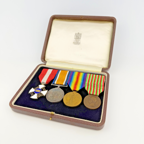 Rare WWI British Medal Group with Italian War Medal in Spink & Son Case Rare WWI British Medal Group with Italian War Medal in Spink & Son Case
