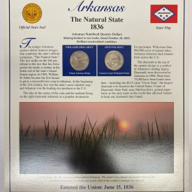 2003 Arkansas State Quarter P&D Postal Society Stamped Commemorative Page
