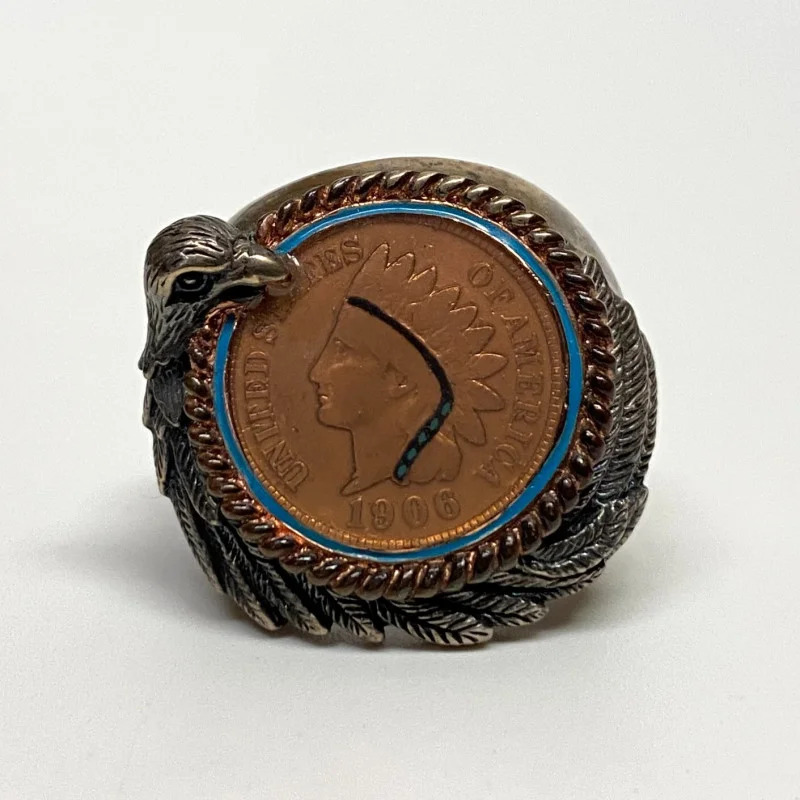 Bradford Exchange Sterling Silver 1906 Indian Head Penny Men's Ring 10 Bradford Exchange Sterling Silver 1906 Indian Head Penny Men's Ring 10