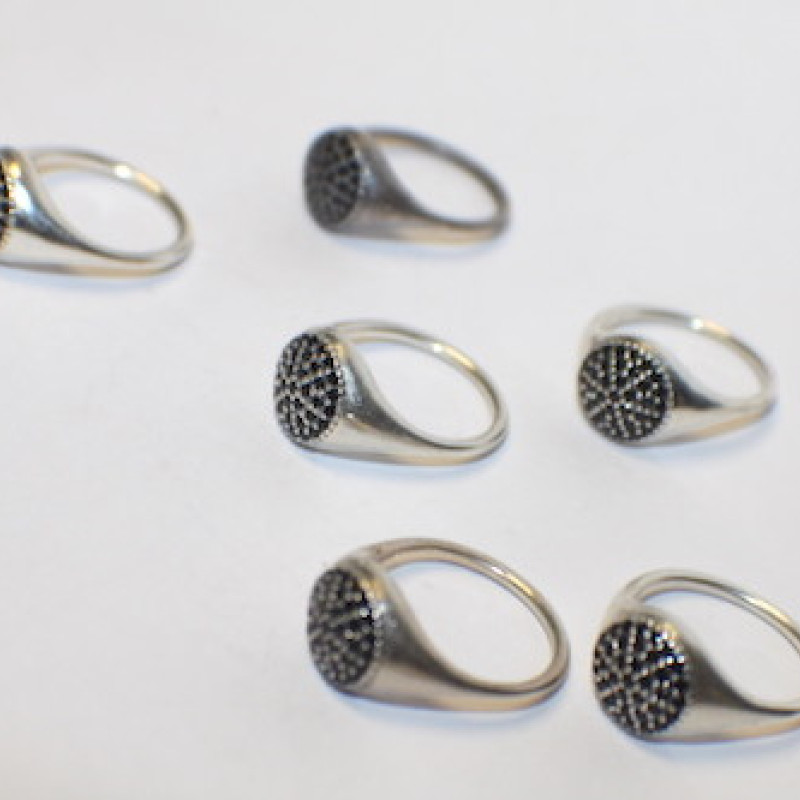 PANDORA Silver Large Pave Black Crystal Ring 190888NCK Size 54 / 7