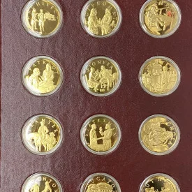 VERY RARE GENIUS OF THOMAS JEFFERSON 24K Gold Plating on STERLING PROOF SET 1976