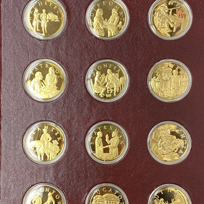 VERY RARE GENIUS OF THOMAS JEFFERSON 24K Gold Plating on STERLING PROOF SET 1976 VERY RARE GENIUS OF THOMAS JEFFERSON 24K Gold Plating on STERLING PROOF SET 1976