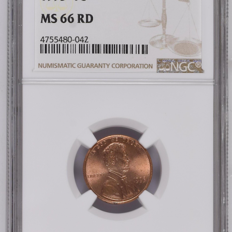 NGC MS 66 RD 1993 Lincoln Memorial CENT  (CLOSE AM)