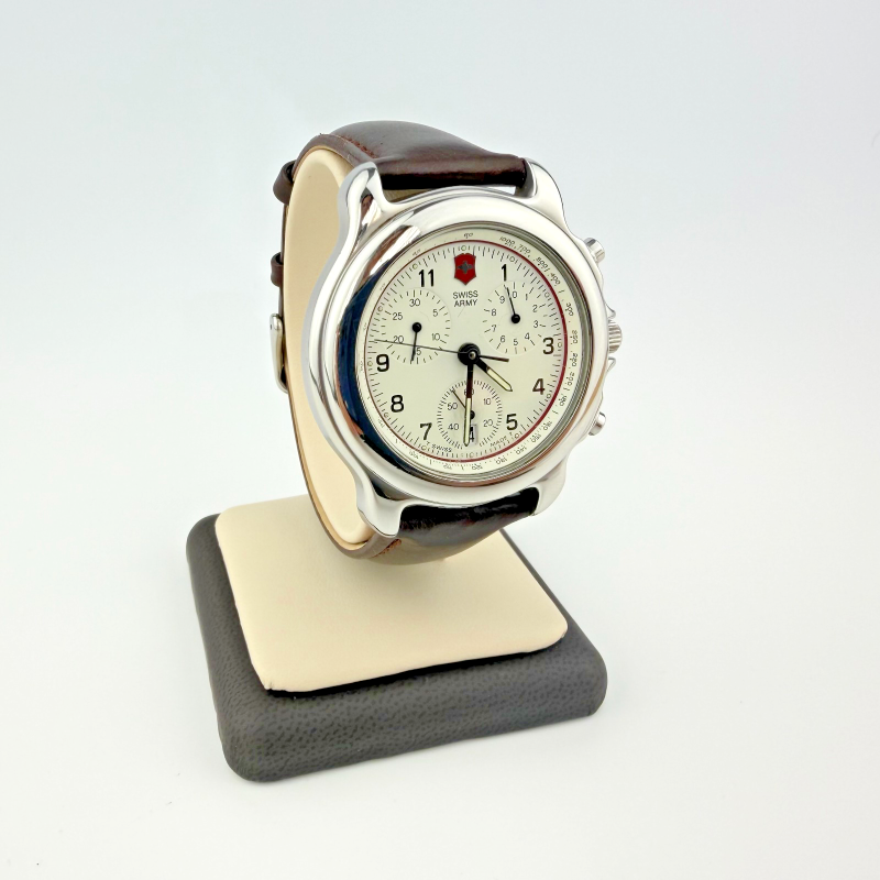 Victorinox Swiss Army Chronograph Men's Watch Stainless St. Brown Leather Strap