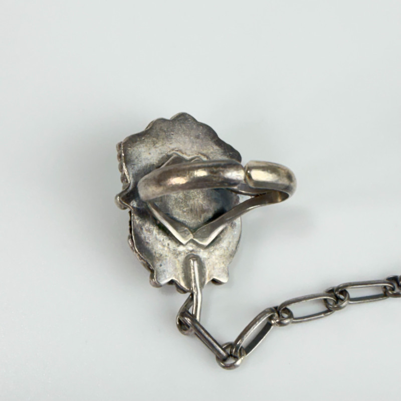 Antique Native American Blue Turquoise Cabs Bangle Slave Bracelet