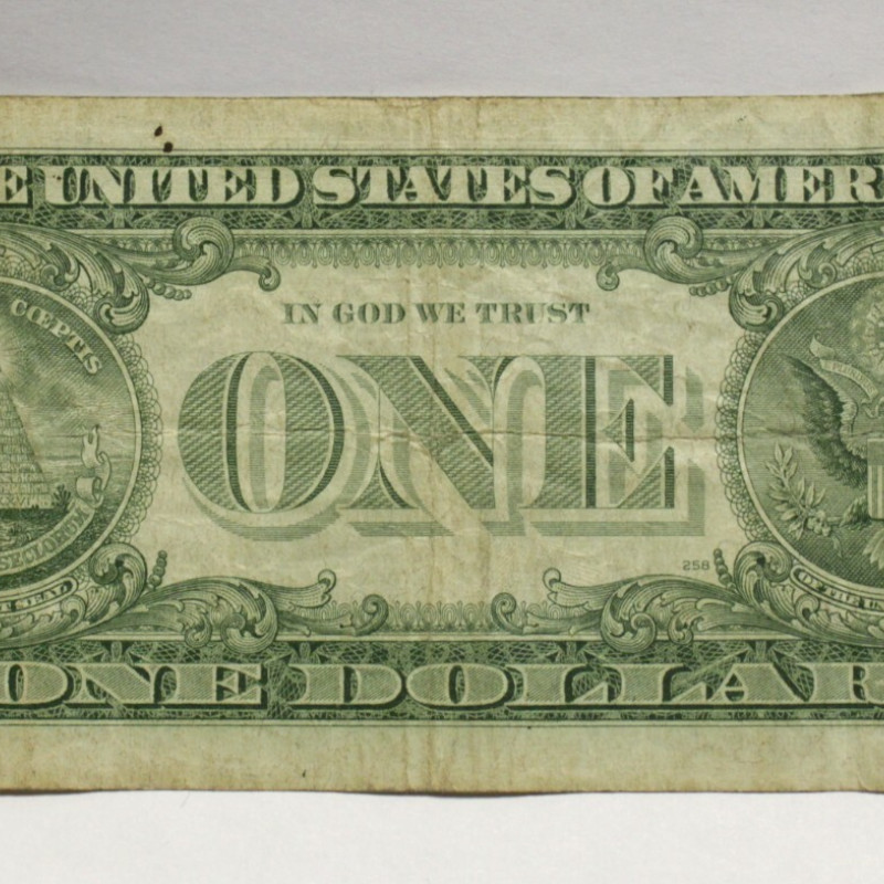 STAR * 1957 One Dollar Bill Silver Certificate Average Circulated Blue Seal 