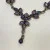 925 Sterling Silver Amethyst and Sapphires Drop Necklace - India