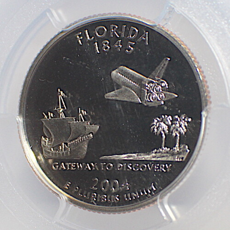 2004-S PCGS G.WASHINGTON 25 cent 1845 FLORIDA