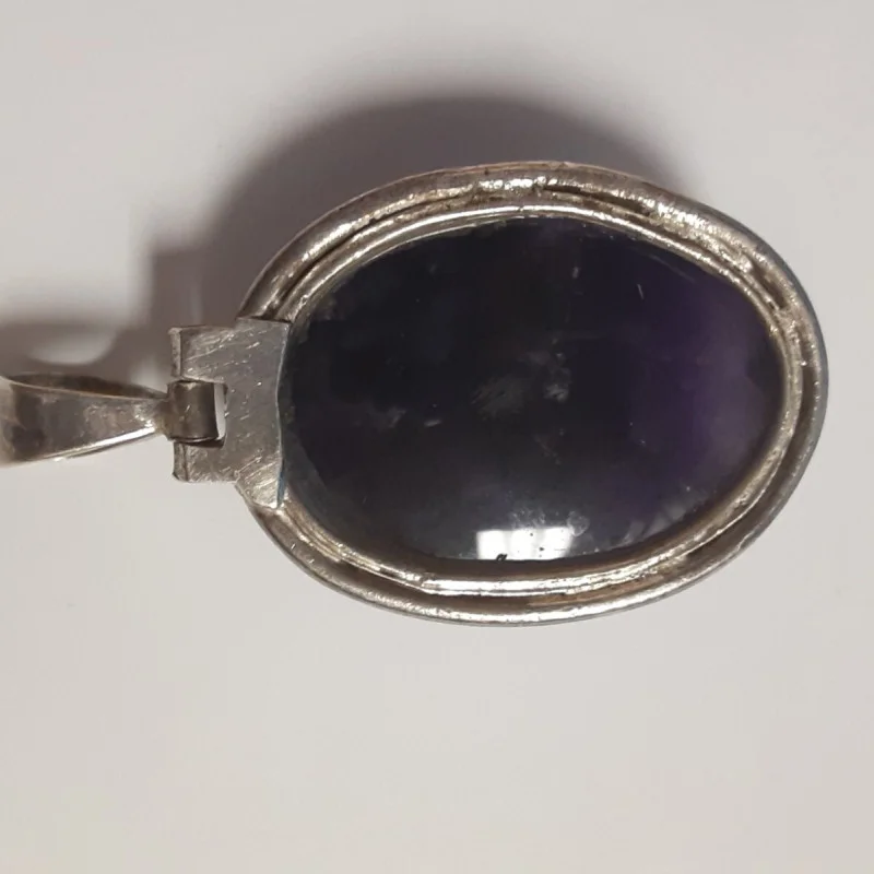 925 Sterling Silver Real Amethyst Gemstone Woman Charm Pendant