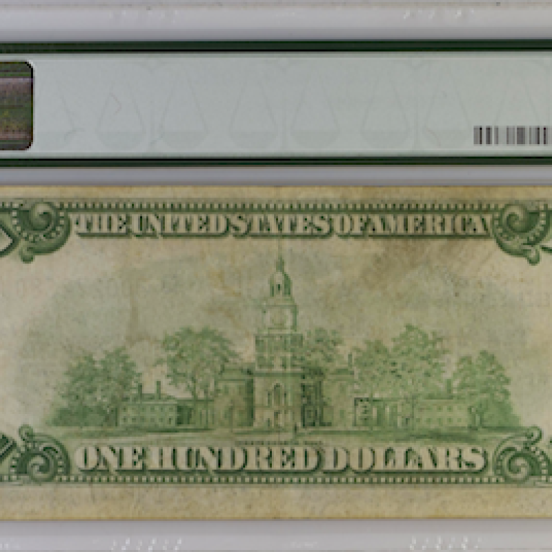 FR#1890-B 1929 PMG FRBN NY 100$ (BA Block) Jones/Woods 30 VERY FINE