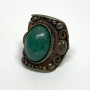 Vintage Green Jade Sterling Silver Ring Size 9