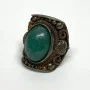 Vintage Green Jade Sterling Silver Ring Size 9