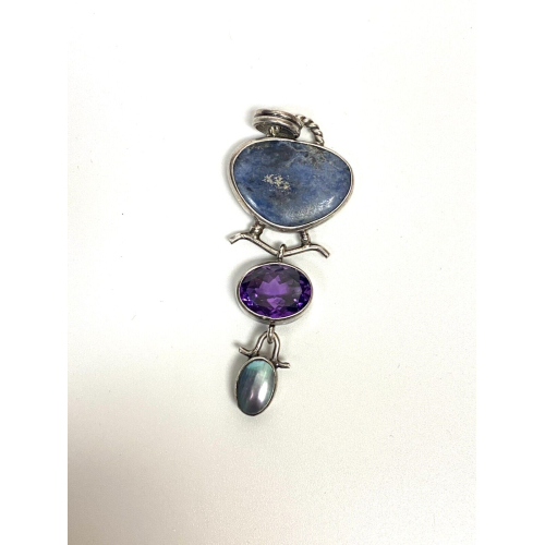 Sterling Silver Multi Gemstone Pendant
