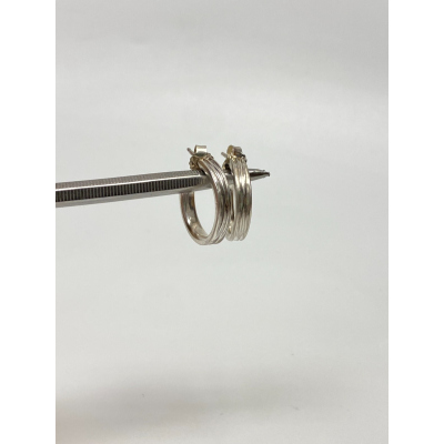 Authentic PANDORA 925 Organically Shaped 19 mm Hoop Earrings