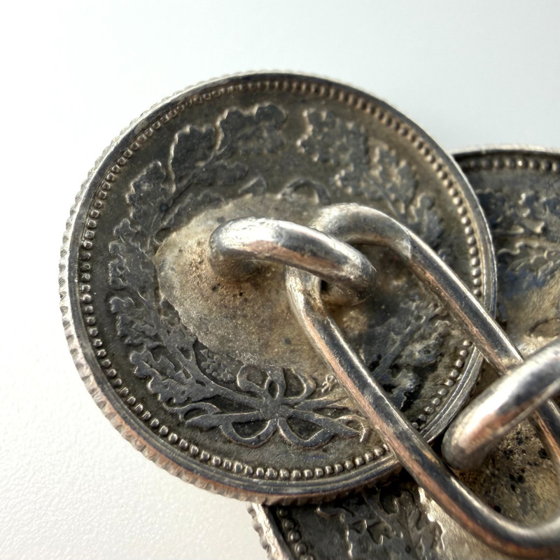 Silver Cufflinks Made From Netherlands Coins 25 & 10 Cents 1926-1945 Years