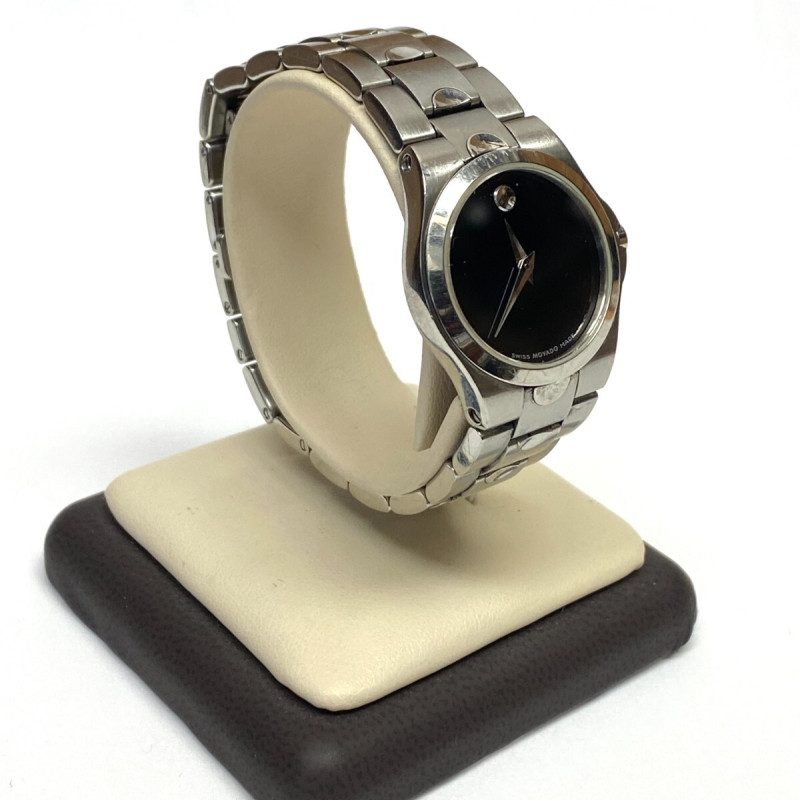 MOVADO Black Dial Stainless Steel Luxury Swiss Quartz Watch