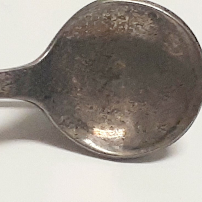 Vintage Sterling Silver  Engraved L.G.B Miniture Spoon Brooch