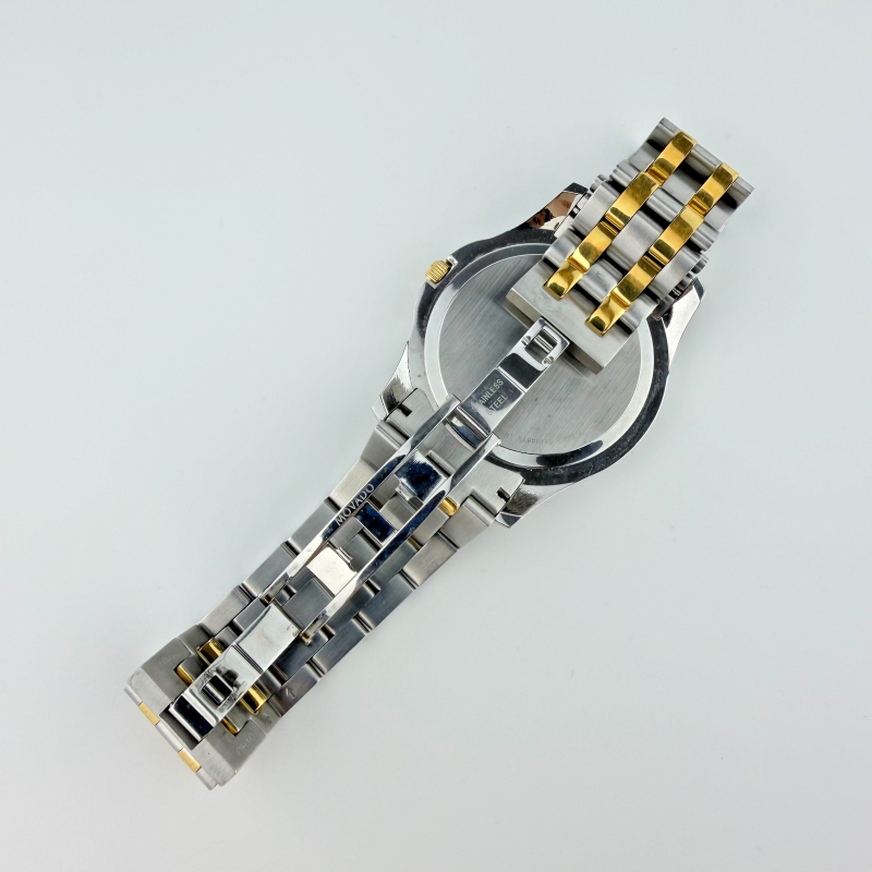 Movado Museum Two Tone Stainless Steel Men's Watch Black Dial 40 mm