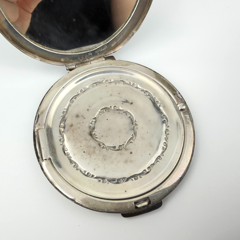 Vintage Sterling Silver Ladies Mirrored Compact Mexico Signed Diana