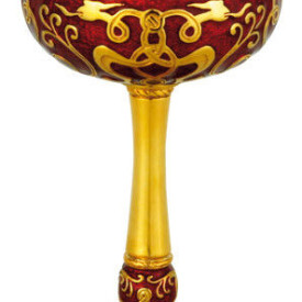 Silver 925 & 24k Gold Plated Wine Chalice Enamel Small Bird Filigree
