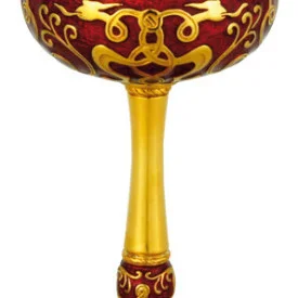 Silver 925 & 24k Gold Plated Wine Chalice Enamel Small Bird Filigree