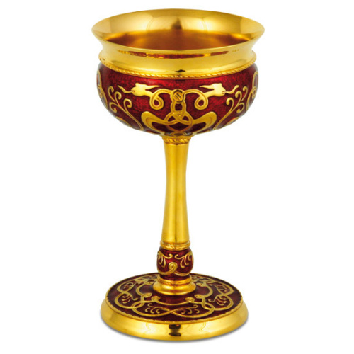 Silver 925 & 24k Gold Plated Wine Chalice Enamel Small Bird Filigree