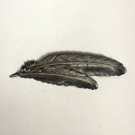 Antique DANECRAFT Sterling Silver Feather Pendant Brooch Pin