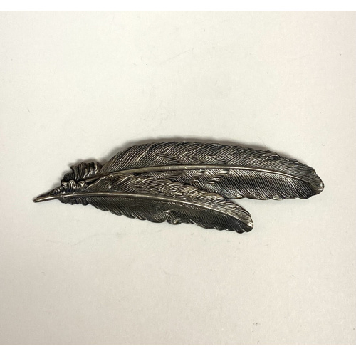Antique DANECRAFT Sterling Silver Feather Pendant Brooch Pin