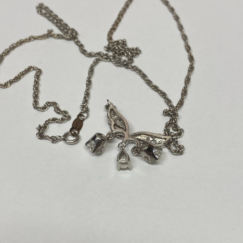 Diamond Pendant With A Neck Chain. Mounting is Made of 14 Kt Gold Diamond Pendant With A Neck Chain. Mounting is Made of 14 Kt Gold