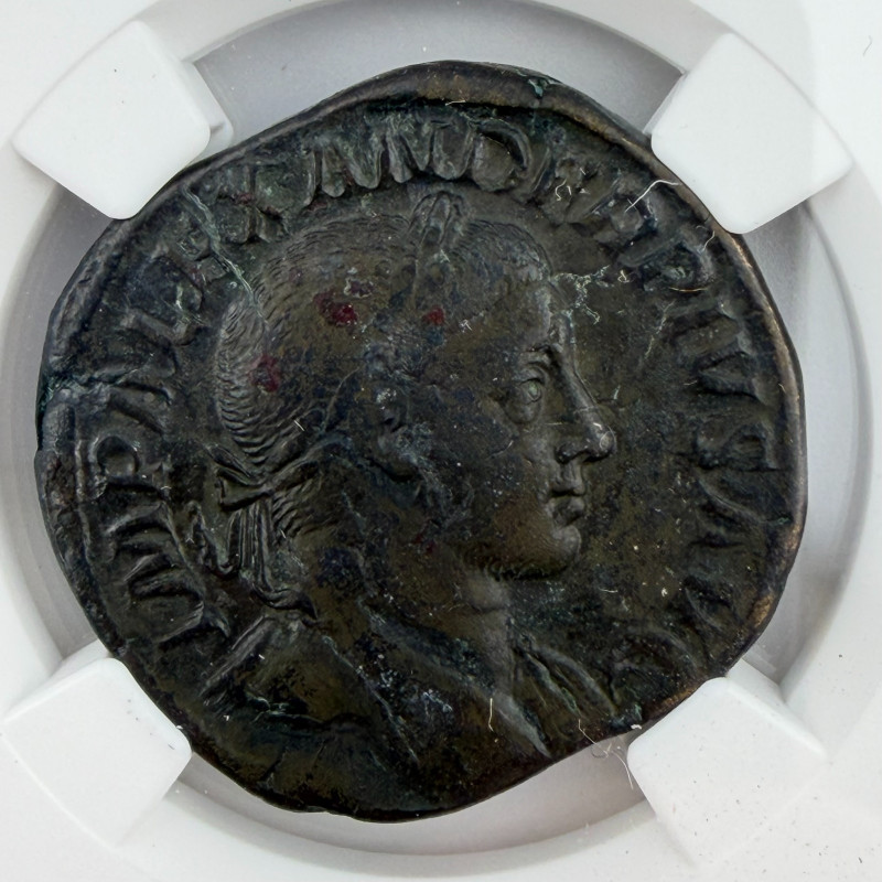 ROMAN EMPIRE Severus Alexander (AD 222-235) AE Sestertius – NGC VF