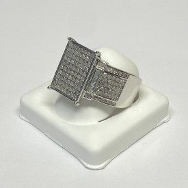 RHODIUM OVER Sterling Silver Ring ROUND DIAMOND 1.00ctw, SIZE 11
