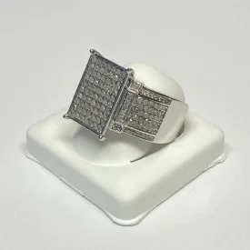 RHODIUM OVER Sterling Silver Ring ROUND DIAMOND 1.00ctw, SIZE 11