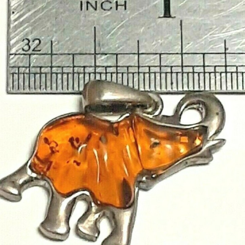Antique 925 Sterling Silver Elephant Necklace PENDANT 